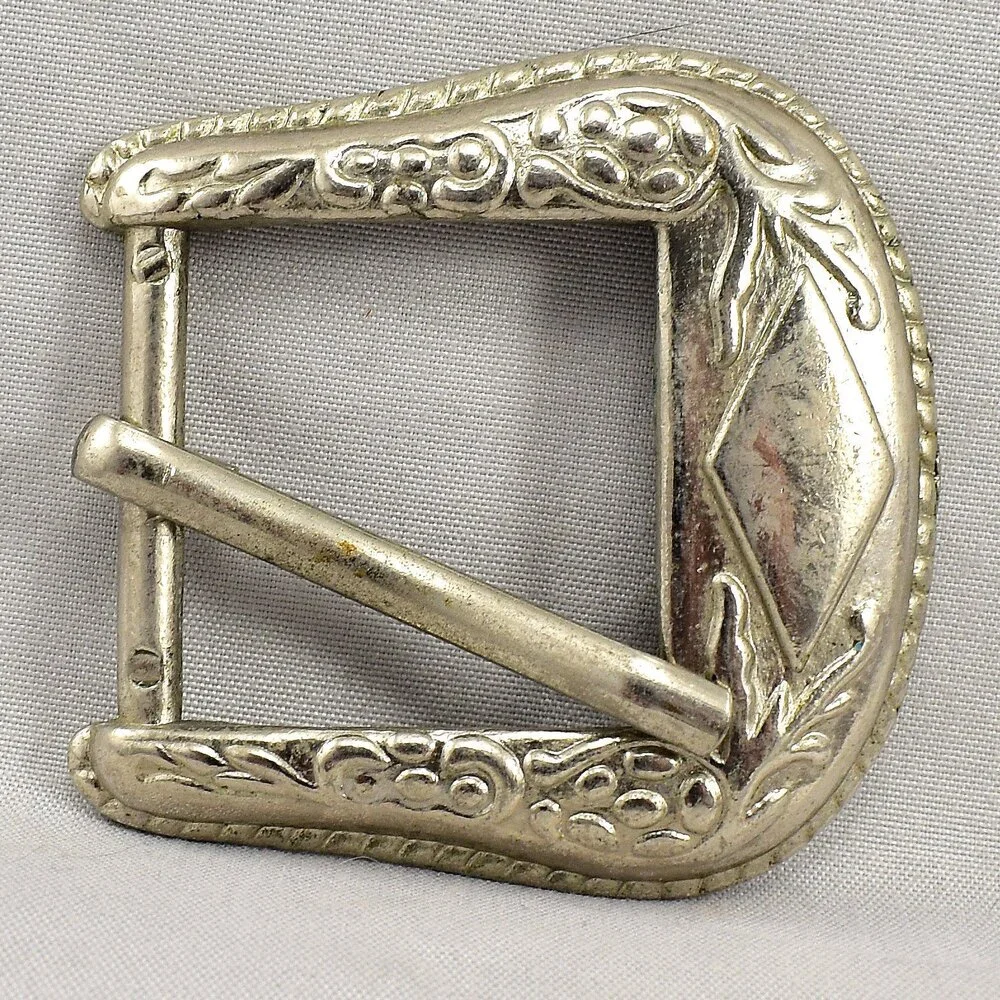 Vintage Belt Buckle‎ Pin Buckle Ornate Filigree Engraved Western Gift